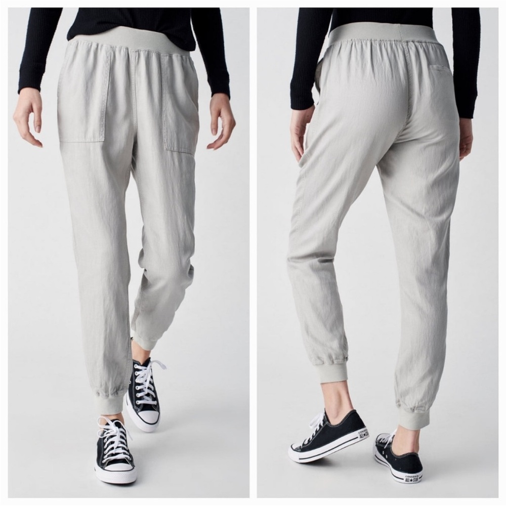 Faherty Arlie Day Jogger Pants Tencel Linen Lightweight Pull On In Gray Size L